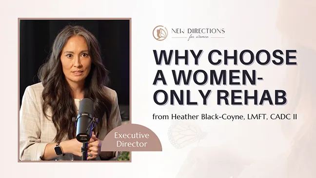 Podcast cover - Why choose a women only rehab
